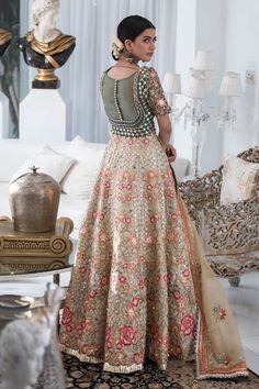 Salwar Kameez With Intricate Embroidery For Wedding, Wedding Salwar Kameez With Intricate Kundan Embroidery, Designer Gown With Intricate Embroidery For Navratri, Designer Raw Silk Gown With Intricate Embroidery, Semi-stitched Gown With Resham Embroidery In Art Silk, Embroidered Kundan Floor-length Gown, Traditional Kundan Gown For Reception, Semi-stitched Gown With Intricate Embroidery For Festivals, Embroidered Kundan Gown With Traditional Drape