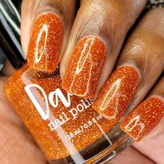 Apricot Preserves from the Jams & Jellies Collection by Dam Nail Polish is an orange jelly nail polish that is packed with ultra holographic glitters as well as orange reflective glitter. Swatch pictures show polish under studio flash and in natural light. Name: Apricot Preserves Type: Reflective Glitter Jelly # Recommended Coats: 2-3 Sizes Available: 15ml Jelly Nail Polish, Apricot Preserves, Orange Jelly, Rainbow Jelly, Jelly Nail, Orange Nail Polish, Orange Glitter, Jelly Nails, Glitter Nail Polish