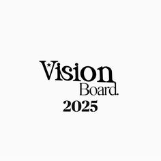 the vision board logo is shown in black and white