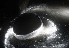 an artist's impression of a black hole in space