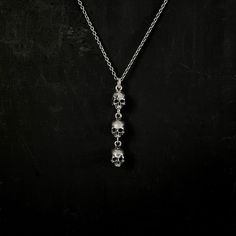 Skulls Stacked, Bp Jewelry, Trio Necklace, Skull Accessories, Edgy Jewelry, Necklace Gothic, Necklaces Silver, Y Necklace, Dope Jewelry