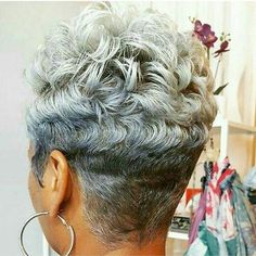 Looooove it!! #TagStylist4Credit #NaturallyGrayHair #NaturallyGrayNaturallySlay #ShortGraySlay #ShortHair #SistaYourGrayHairIsBeautiful #readventures #reathegal #readagal Gray Hairstyles, Beautiful Gray Hair, Natural Gray Hair, Short Grey Hair, Braid Hair, Relaxed Hair