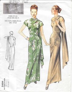 1948 Vintage Vogue Sewing Pattern B40 42 44 Dress R948 | eBay Vogue Vintage, Vogue Sewing, Vintage Vogue, Evening Dress, Sewing Pattern, Vogue, Sewing, Pattern, Dresses