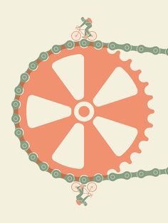 an image of a bicycle wheel with green and red designs on it's spokes