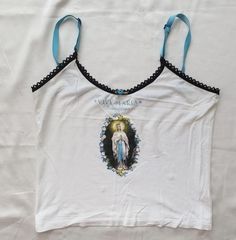 Vintage Virgin Mary, Fairycore Aesthetic, Aesthetic Cottagecore, Cute Tank Tops, New Tops, 90s Vintage, Virgin Mary, Jewelry Sales