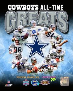 the cowboys all time greats poster for super bowl xxvii, which was released in 1994