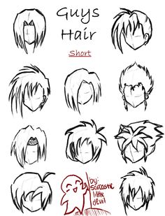 the different types of hair that are drawn by someone in this drawing class, they look like