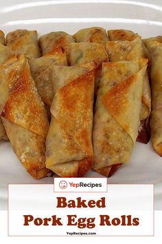 Baked Pork Egg Rolls Ground Pork And Cabbage, Baked Eggrolls, Egg Rolls Baked, Pork Egg Roll Recipes, Dumplings Recipe Chinese, Baked Pork Loin, Easy Empanadas Recipe, Vietnamese Egg Rolls