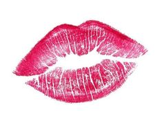 a drawing of a red lipstick with the word kiss written on it's lips