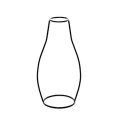 a black and white drawing of a vase on a white background with the bottom half drawn