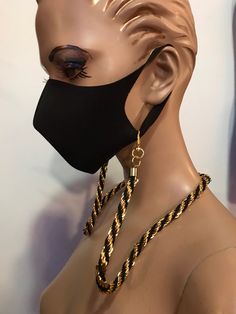 Black And Gold Mask, Black Garter Belt, High Potential, Black Garter, Silver Mask, 80s Pastel, Gold Mask, Mask Chain, Mohair Sweater