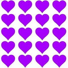 purple hearts on a white background