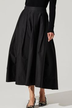 Black Poplin full Skirt with pleats at waist and Black Cotton Midi Pleated Skirt, Black High-waist Cotton Pleated Skirt, Black A-line Pleated Maxi Skirt, Black A-line Voluminous Pleated Skirt, Black A-line Maxi Skirt With Gathered Details, Full Midi Skirt, Baby Boy Tops, One Piece Outfit, Black Midi Skirt