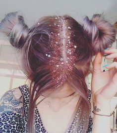 Glitter Roots Hair, Hair Glitter, Glitter Eyeshadow Palette, Festival Hair, Scene Hair, Glitter Hair, Pastel Hair, Summer Hair Color