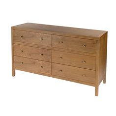 a large wooden dresser with six drawers