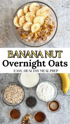 banana nut overnight oats are an easy and healthy breakfast