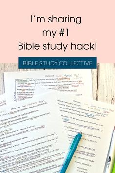 the bible study hack with text overlay that reads i'm sharing my bible study hack