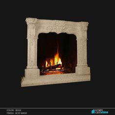 an image of a fireplace with fire in it