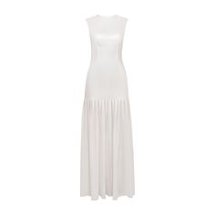 Dove Pleated Silk Dress White Satin Sleeveless Dress With Fitted Bodice, Fitted White Maxi Dress With Bias Cut, Fitted White Dress With Bias Cut, White Fitted Dress With Bias Cut, White Fitted Bias Cut Maxi Dress, Fitted White Bias Cut Maxi Dress, White Fitted Satin Dress For Wedding, Fitted White Satin Dress For Wedding, Fitted White Bias Cut Dress