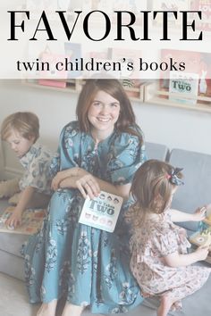 a woman and two children sitting on a couch with the title favorite twin children's books