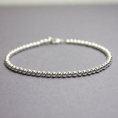 Silver Bead Bracelet, Small 3mm Sterling Silver Bead Bracelet, Silver Beaded Bracelets, Silver Brace Silver Braces, Sterling Silver Bead Bracelet, Black Beaded Bracelets, Sterling Bracelets, Silver Bead Bracelet, Onyx Bracelet, Amethyst Bracelet, Seed Bead Bracelets, Strand Bracelet