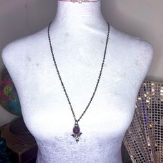 New With Tags Artisan Bohemian Long Necklace Artisan Purple Necklaces For Festivals, Artisan Purple Necklace For Festivals, Bohemian Crystal Necklaces For Gift, Bohemian Amethyst Soldered Necklace, Bohemian Amethyst Necklace, Bohemian Nickel-free Metal Crystal Necklaces, Bohemian Nickel-free Crystal Necklace, Bohemian Nickel-free Metal Crystal Necklace, Bohemian Purple Necklace With Lobster Clasp