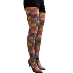 Welcome These Colorful Patterned Tights Into Your Wardrobe! Easy To Wear! Those Colorful Tights Will Become Your Favorite Wardrobe Piece! You Can Wear It With Boots, Sneakers, Heels Or Sandals, It Will Bring Color To Every Look. You Love Wearing A Skirt, Dresses, Sweater Dresses, Shorts... Complete Your Outfit With One Of Kind Tights. Our Patterned Tights Are Available In Footless Tights Too! Perfect With Sandals In The Unique Tights, Fun Tights, Funky Tights, Cool Tights, Tattoo Tights, Tights For Women, Plus Size Tights, Unique Leggings, Striped Tights