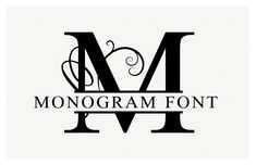 the monogram font is black and white