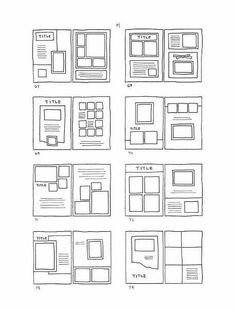 several different layouts for a page in a book