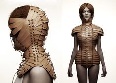 ART-OPOLOGY: UNA BURKE Post Apocalyptic Fashion, Apocalyptic Fashion, Leather Armor, Neck Piece, Artist Style, Corsets, Costume Design