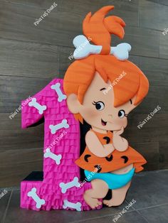 Pebbles Piñata, Pebbles First Birthday Party Ideas, Pebbles Themed Birthday Party, Pebbles First Birthday, Themes For 1st Birthday, Pebbles Flintstone Party, Pebbles Birthday Party Ideas, Flinstones Birthday Party