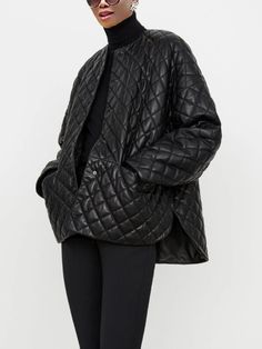 Come to Stylewe to buy Padded Jackets at a discounted price, SPU: 1LPA9S45DA, Color: Black, Material:Polyester, Sleeve Length:Long Sleeve. Fashion Black And White, Types Of Coats, Fitted Coat, Geometric Print Dress, Looks Black, Short Bridesmaid Dresses, Long Sleeves Coats, Fashion Elegant, Fleece Coat