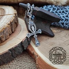 Ankh Ankh Cross Pendant Sterling Silver Ankh Cross Necklace - Etsy Ukraine Sterling Silver Amulet Necklace With Cross Pendant, Handmade Amulet Style Cross Pendant Necklace, Symbolic Engraved Cross Pendant Necklace, Handmade Amulet Style Necklace With Cross Pendant, Handmade Amulet Necklace With Cross Pendant, Symbolic Sterling Silver Cross Necklace, Traditional Silver Cross Necklace Gift, Traditional Silver Cross Necklace As Gift, Handmade Symbolic Crucifix Jewelry