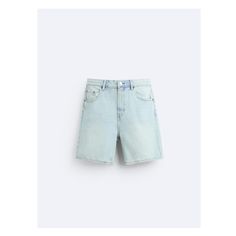 Regular fit shorts. Five pockets. Washed effect. Front zip and button closure. Mens Denim Shorts, Short En Jean, Zara Basic, T-shirt Polos, Blazer Dress, Trouser Jeans, Pocket Design, Linen Shirt, Workout Shorts