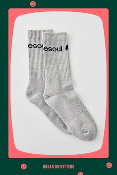 Elevated essential Doublesoul crew socks in a seriously soft knit complete with an ultra-cushioned sole. Features Doublesoul High socks Buttery soft crew socks Soft knit of organic cotton, recycled nylon and eco dyes Non-slip ribbed cuff Ultra-cushioned Comfy seamless toe Mid-height calf length Content + Care 64% Organic cotton, 31% recycled polyester, 2% nylon, 3% spandex Machine wash Imported Size + Fit Crew sock length | Doublesoul High Crew Sock in Grey, Women's at Urban Outfitters Casual Soft Socks, Soft Gray Casual Socks, Casual Soft Gray Socks, Crew Sock, Mens Home, Brand Sale, High Socks, Soft Knits, Crew Socks