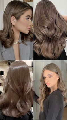 Muted Ash Brown Hair, Ash Hair Brown, Ash Brown Hair Light, Ash Brown Hair Olive Skin, Rich Ash Brown Hair, Ash Hair With Highlights, Brown Hair Warm Tones, Light Cool Brown Hair Color, Ash Hair Color Brown