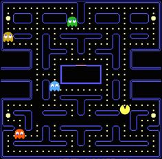 an old - school computer game with pacman