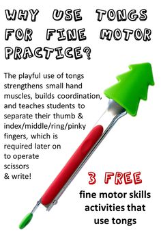 a poster with an image of a toothpick and the words, why use tools for fine motor practice?