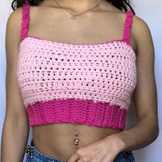 Crochet crop top, crocheted by me:) 💗Measurements💗 Length: 8.5" bust: 30" Shoulder strap: 13" *Underbust/band has lots of stretch 💗you may also like💗 Pink 2 Stripe cat beanies: https://www.etsy.com/listing/1397483846 Multi color 2 stripe cat beanies: https://www.etsy.com/listing/1411641145 💗visit my shop💗 https://www.etsy.com/shop/AssataZcreations 💗More products here💗 https://www.Depop.com/tianeyassata Made with love<3 Handmade Fitted Cropped Top, Handmade Fitted Cotton Crop Top, Fitted Crochet Cropped Top, Fitted Cotton Crochet Lace Crop Top, Handmade Fitted Cropped Crop Top, Cropped Cotton Crop Top With Crochet Lace, Pink Handmade Fitted Crop Top, Handmade Casual Pink Crochet Top, Pink Fitted Crochet Top