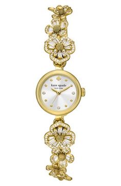 Classic Gold Watches With Diamond Accents, Elegant Gold Metal Diamond Watch, Elegant Gold Bling Jewelry And Watches, Elegant Gold Watches With Crystal, Gold Rhinestone Crystal Watch, Floral Watches, Watch Jewelry, Makeup Gift, Jewelry Essentials