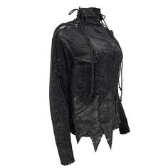 Product description: The main fabric is a fleece-like wool fabric spliced with distressed and ripped knits. The shoulders are divided on both sides, the fine mesh is connected, and the metal eyelets are threaded. The irregular sharp corners of the hem can be trimmed at will. Product ID card: Brand:Devil Fashion Style:decadent distressed women's sweater Item No:SR013 Fabric:POLYESTER 100% Color:Black Size:XS-3XL Weight: 0.44KGS Ripped Sweatshirt, Rock Style Outfits, Ripped Shirts, Rock Style Clothing, Black Pants Men, Rock Outfit, Asymmetrical Sweater, Style Rock, Oversized Turtleneck