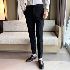 SPECIFICATIONS Material: Polyester Applicable Season: Spring and Autumn Style: Smart Casual Applicable Scene: BUSINESS Front Style: Flat Pant Closure Type: Zipper Fly Gender: MEN Item Type: Suit Pants Dress Pants Men, Streetwear Trousers, White Dress Pants, Flat Pant, Khaki Dress Pants, Trousers Men, Formal Pants, Suit Pant, Business Dress