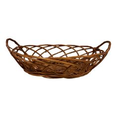 a basket that is sitting on top of a white surface with no people in it