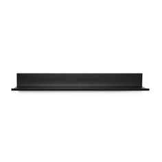 a black shelf sitting on top of a white wall