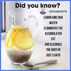 This Fat Burning Drink Will Give You Visible Results In 4 Days Chia Seed Diet, Healthy Advice, Fat Burning Drinks, Detox Recipes, Fish And Chips