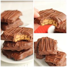 chocolate peanut butter cookies on a white plate