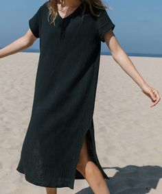 Jenni Kayne Gauzy Caftan Dress Black Jenni Kayne, Caftan Dress, Made In China, Summer Style, Dress Black, Tshirt Dress, Short Sleeve Dresses, Summer Fashion, Black Dress