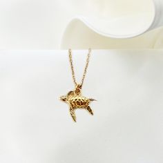 "TINY TURTLE necklace, gold plated Silver 925 realistic Turtle charm, tortoise Animal jewelry, Turtle Lover gift, swimming sea turtle jewelry ♡ DESCRIPTION  A dainty tiny  necklace with beautiful filigree  tortoise charm. ♡ DETAILS   turtle high: 1.4 x 1.6 cm- 0.55\" x 0.62\" Total chain length : 16.5\"(42 cm) Material: gold plated 24 k over sterling silver 925  extender chain you can find here: https://www.etsy.com/listing/723669241/add-an-extender-chain-with-tiny-heart?ref=shop_home_active_2 ♡ Sea Animals Jewelry, Swimming Sea, Tiny Necklace, Tiny Turtle, Jewelry Summer, Turtle Charm