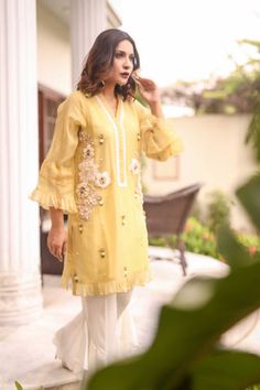 Elegant Bottoms With Mirror Work For Festive Occasions, Elegant Festive Bottoms With Mirror Work, Designer Wear Pants With Mirror Work For Eid, Spring Wedding Kurta With Mirror Work, Festive Designer Pants With Mirror Work, Designer Embroidered Straight Pants, Spring Chanderi Sharara, Spring Georgette Set With Mirror Work, Traditional Pants With Mirror Work For Eid