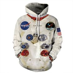 NASA Astronaut Apollo Hoodie 3D Printed Sweater Lovers Long Sleeve Top Pullover NASA Astronaut Apollo Hoodie 3D Printed Sweater Lovers Long Sleeve Top Pullover   Condition: 100% Brand new and High quality   This is the Asian size, please select the item according to the size chart.    1cm=0.393in The measurements allowed error is 1-3 cm   All the pictures were taken for actual items！！       Maybe the items under the light irradiation as a result of reflection   will lead to the visual error.   H White Cotton Sweater For Outdoor, Nasa Sweater, Space Sweater, Astronaut Space Suit, Space Outfit, Winter Streetwear, Neil Armstrong, Baseball Outfit, Space Suit